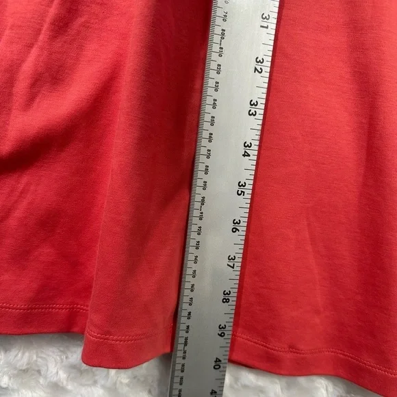 New York &‎ Co Women’s XL Tall Fit & Flare V neck Coral Midi Dress - Picture 5 of 9